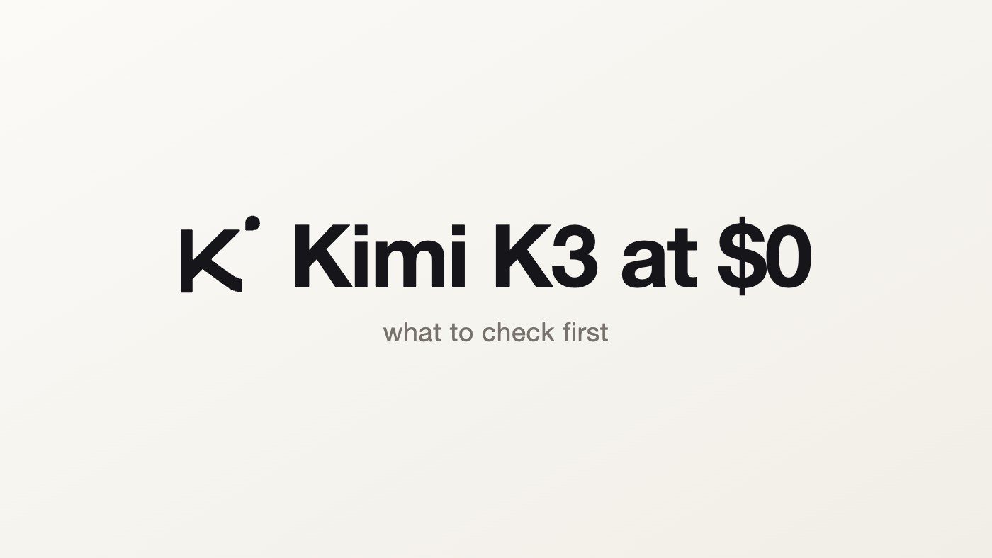 A gateway is giving Kimi K3 away at $0 — what to check before you point production at a free frontier model